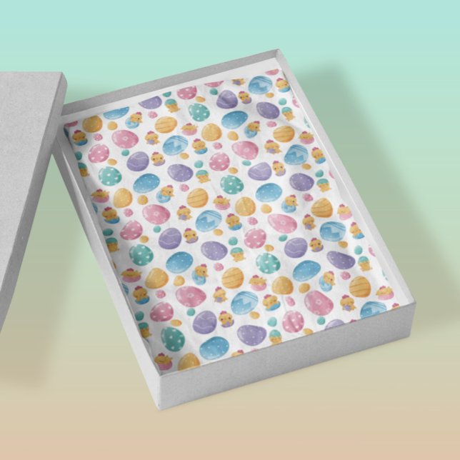 Ostereier und Hühnermuster | Pastellfarben Seidenpapier (Von Creator hochgeladen)