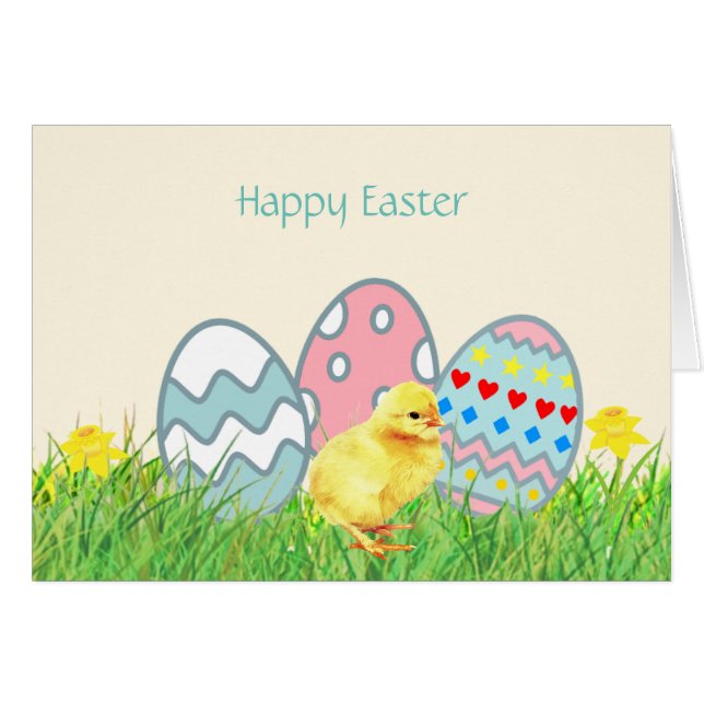 Ostereier und Niedliche Küken gestrichen (Vorderseite (Horizontal))