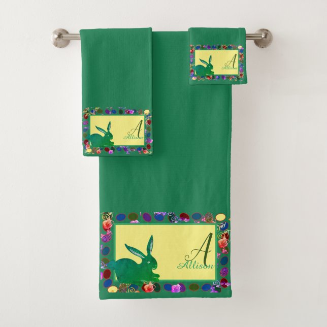 Ostereier und sonniges Monogramm-Badetuch-Set Badhandtuch Set (Insitu)