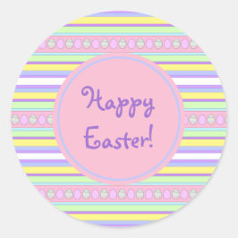 Ostereier und -streifen runder aufkleber