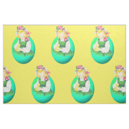 Ostereier und Vintages Girl-Ostereier 9" Stoff