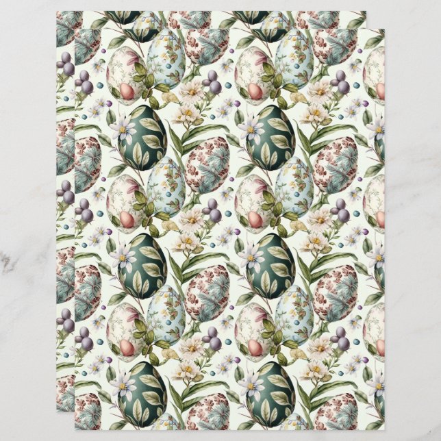 Ostereier Vintag nostalgisches Muster (Vorne/Hinten)