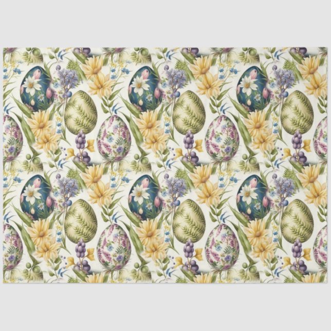 Ostereier Vintag nostalgisches Muster Nr. 15 Seidenpapier (Vorderseite)