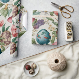 Ostereier Vintag nostalgisches Muster Nr. 4 Geschenkpapier