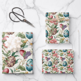 Ostereier Vintag nostalgisches Muster Nr. 4 Geschenkpapier Set