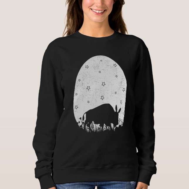 Ostereier Vintag Retro Stil Funny Bison Ostern Sweatshirt (Vorderseite)