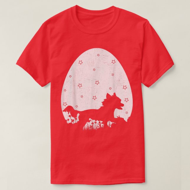 Ostereier Vintager chinesischer Schopfhund Este T-Shirt (Design vorne)