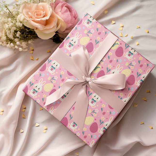 Ostereier Wasserfarben Bunny Spring Pattern Geschenkpapier (Von Creator hochgeladen)