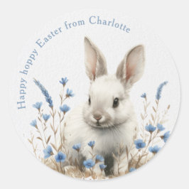 Ostereier Wasserfarben Hase Wildblumen Kinderkurs Runder Aufkleber