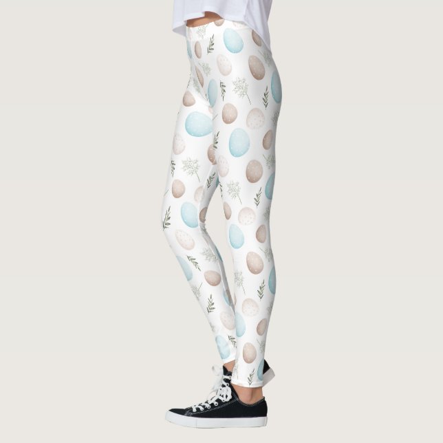 Ostereier Weißes Pastellmuster Leggings (Links)