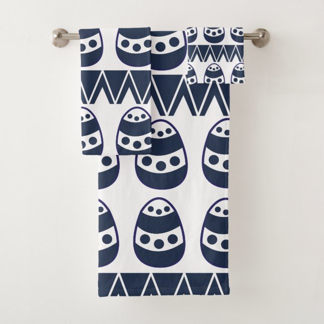 Ostereier Zickzack Streifen glückliche Ostermuster Badhandtuch Set (Insitu)