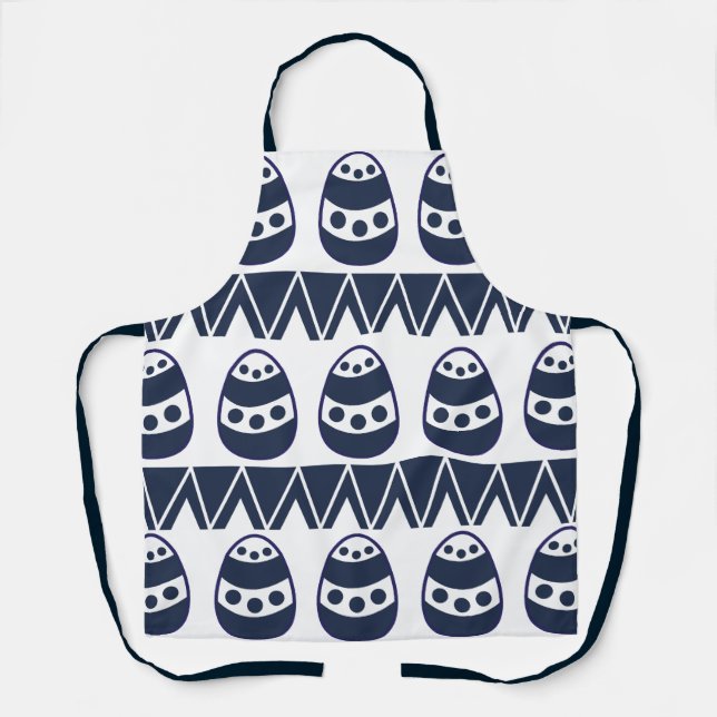 Ostereier Zickzack Streifen glückliche Ostermuster Schürze (Vorderseite)