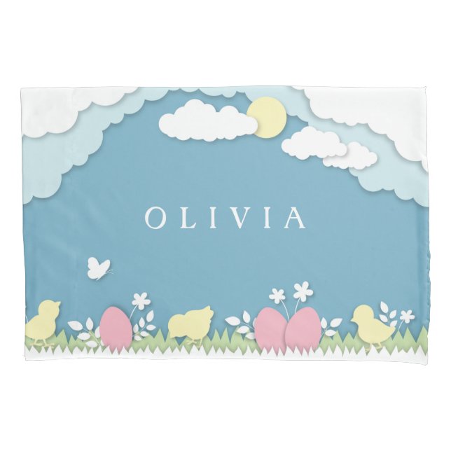 Ostereierjagd, Frühlingsferien Papercut Natur Kissenbezug (Vorderseite)