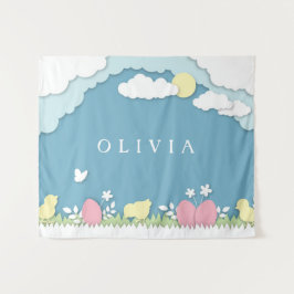 Ostereierjagd, Frühlingsferien Papercut Natur Wandteppich