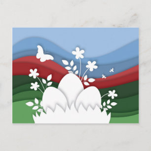 Ostereierjagd im Frühjahr Blume Natur Postkarte