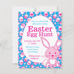 Ostereierjagd Rosa blauer Hasen Einladungen