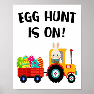 Ostereiersuche auf Traktor Ostereier Süße Jungen K Poster
