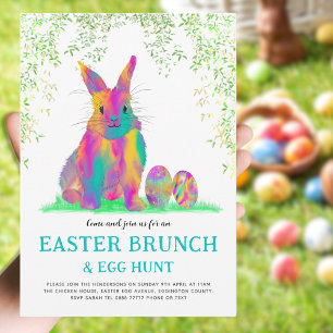 Ostereiersuche Frühling Brunch Süßer Hase Einladung