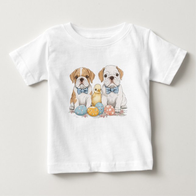 Osterenglische Bulldogs Baby T-shirt (Vorderseite)