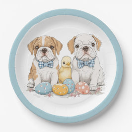 Osterenglische Bulldogs Pappteller