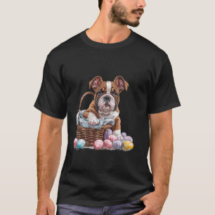 Osterenglischer Bulldoggenwelpe Osternkorb Bunt T-Shirt