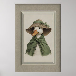 Osterenten-Porträt-Kunstposter, Frühlings-Sage-Grü Poster