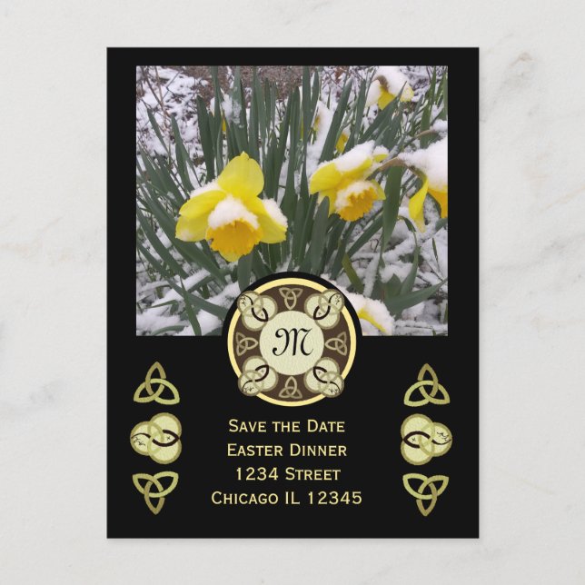 Osteressen Trinity Knot W Foto & Monogramm Postkarte (Vorderseite)