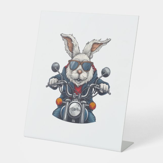 Osterfahrer-Rabbit Motorrad-Motorrad Sockelschild (Vorderseite)