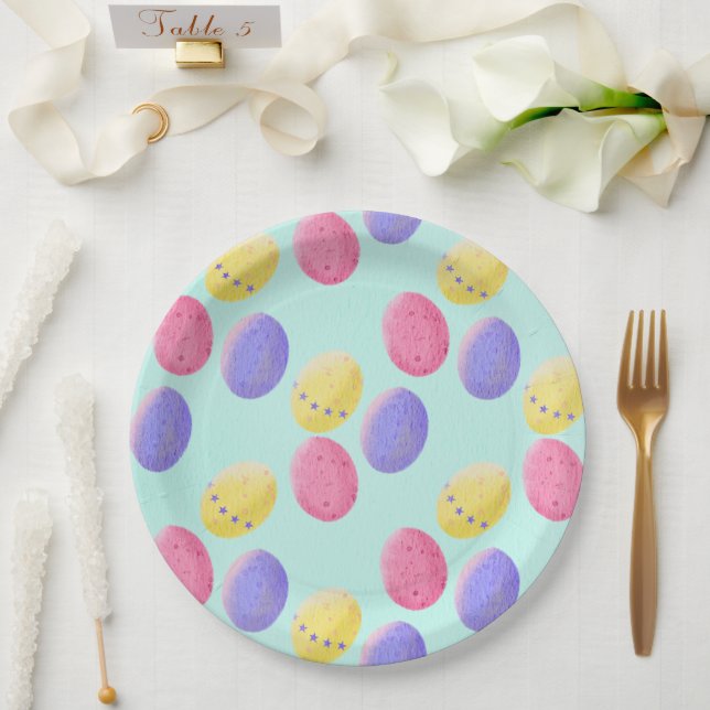 Osterfarbeier Pappteller (Hochzeit)