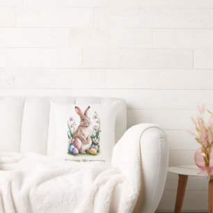 Osterfarben Bunny & Blume Kissen