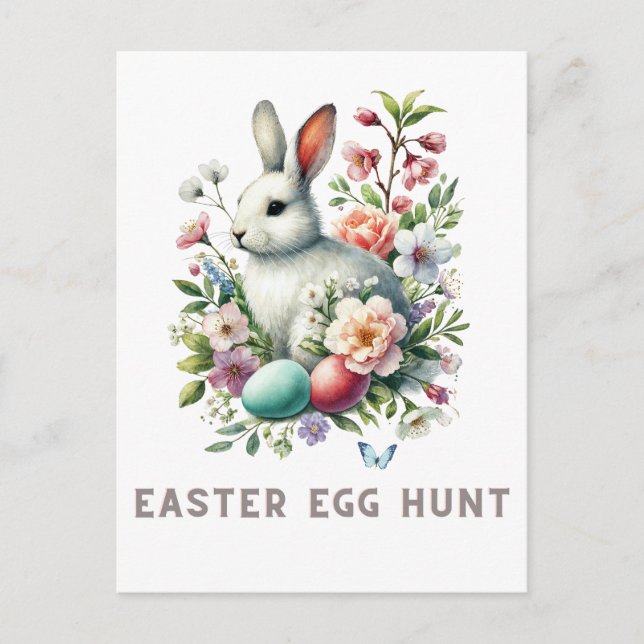 Osterfarben Bunny & Blume Postkarte (Vorderseite)