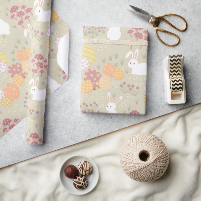 Osterfarben, Eier und Blume Pastellfarben Geschenkpapier (Kunsthandwerk)