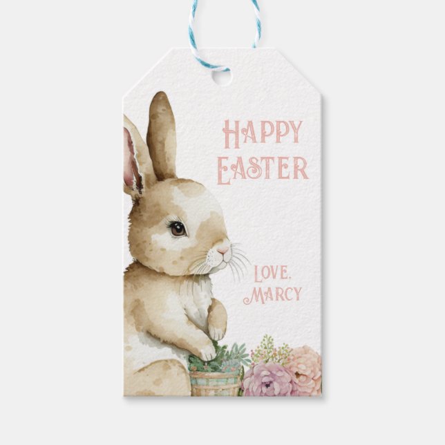 Osterfarben-Kaninchen-Gefälligkeitstempo individue Geschenkanhänger (Vorderseite)