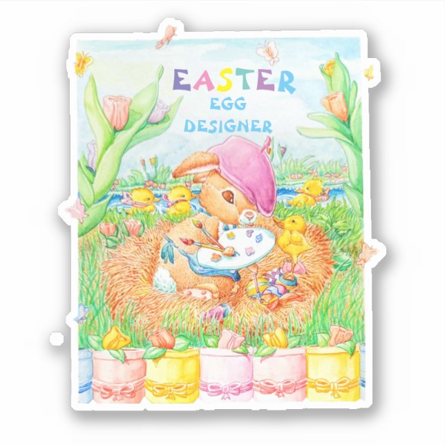 Osterfarbene Eier. Aufkleber (Vorderseite)