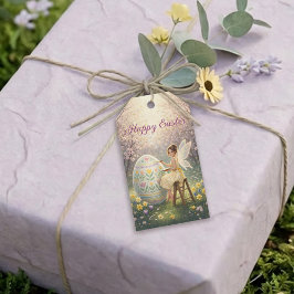 Osterfee malt Osterei Frühling Geschenkanhänger