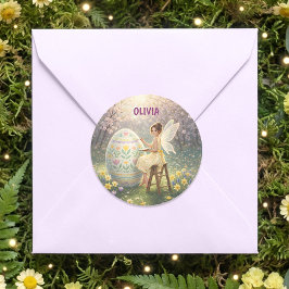Osterfeen-Malerei-Ei Frühling Runder Aufkleber