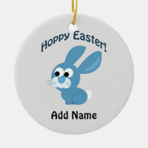 Osterfeier! Blue Rabbit Keramik Ornament