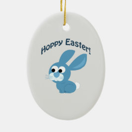 Osterfeier! Blue Rabbit Keramikornament