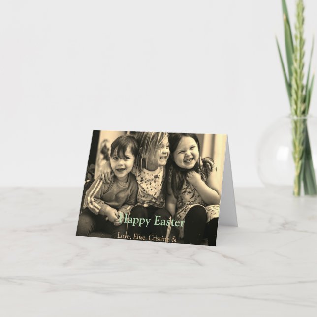 Osterfeier hinzufügen QR Foto glücklich Oster Karte (Vorderseite)