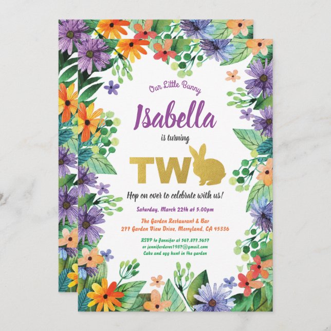 Osterfeierliche Party Einladung (Vorne/Hinten)