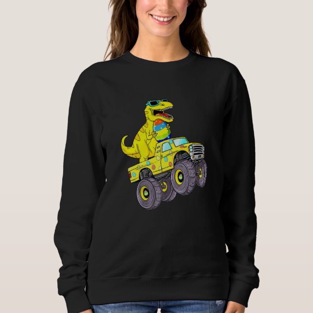 Osterfeiertag Rex Dino Reiten Sweatshirt (Vorderseite)