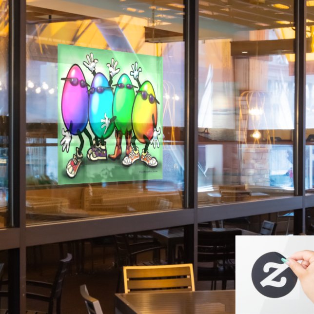 Osterfensterklammer Fensteraufkleber (Restaurantfenster)