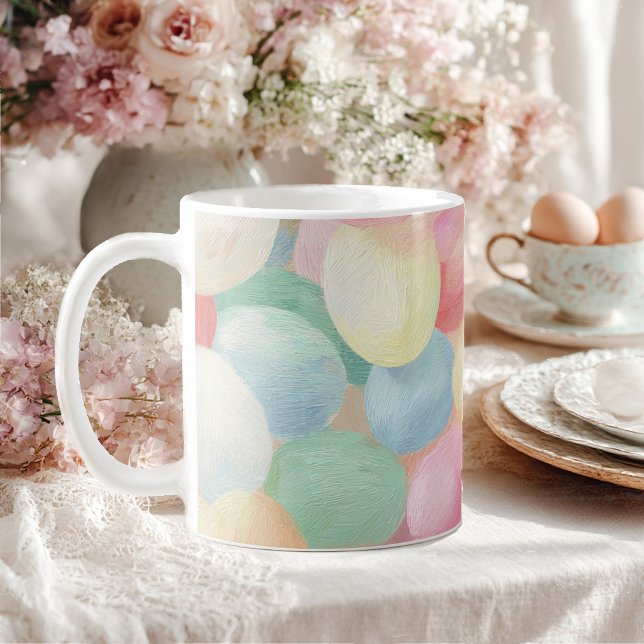 Osterferien Hintergrund mit gefärbten Eiern Kaffeetasse (Von Creator hochgeladen)