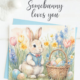 Osterferien-Postkarte 'Häschen liebt dich' (für Ki Feiertagspostkarte