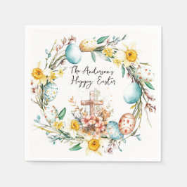 Osterfest mit Blumen Serviette