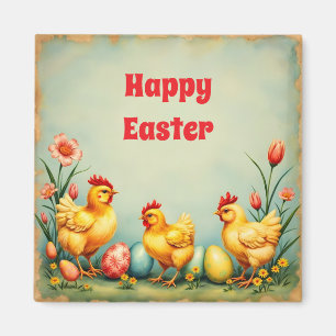 Osterfest Vintag 3 Little Chicken Holiday Collecti Magnet