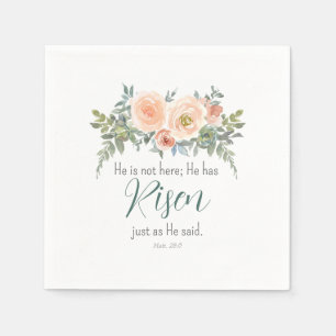 Osterfloral Er hat Rised Scripting Wasserfarbe Serviette