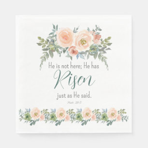 Osterfloral Er hat Rised Scripting Wasserfarbe Serviette