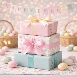 Osterflorales Pastell & koordinierende Frühlingsmo Geschenkpapier Set