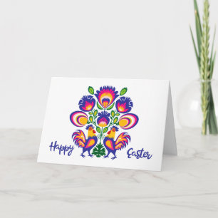 Osterfolklore mit 2 Roosters Custom Folklore Card Karte